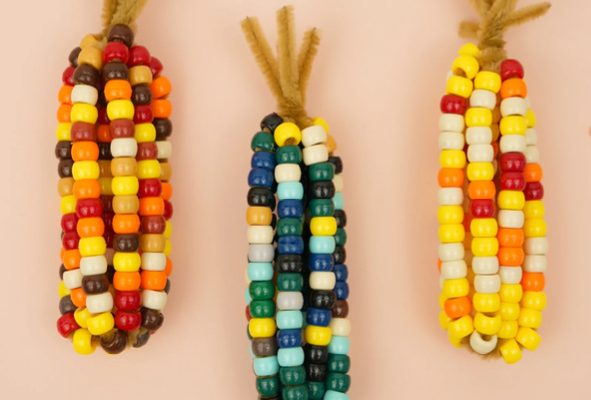 Beaded Corn Cob Craft