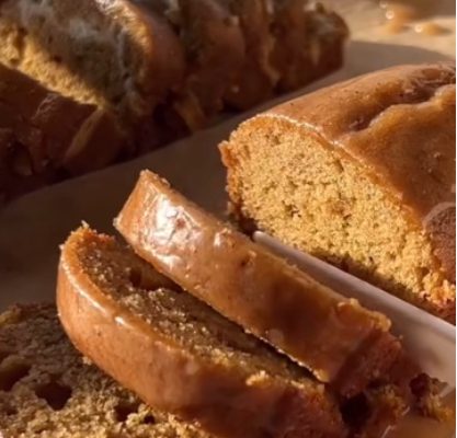 Pumpkin Bread with Salted Maple Brown Butter Glaze